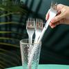 2 in 1 Tragbarer Wassermelonenschneider Gabel Edelstahl Multifunktionale Melonen-Fruchtteiler Schneidemesser Gemüse Küchenwerkzeuge