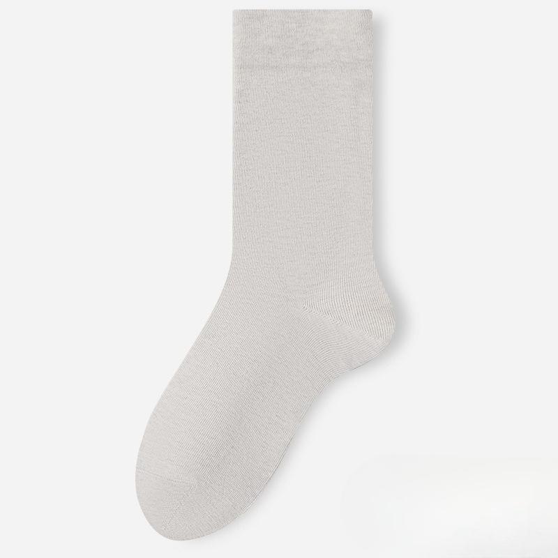 Cotton Socks - Fall and Winter Unlined Mid-calf Socks with Loose Elastic Cuffs, Anti-bacterial and Odor-resistant, Pile-up Socks