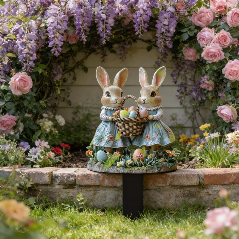 Weather Proof Acrylic Rabbit Lawn Sign Animal Stake Perfect For Easter Party Decorations And Garden Display
