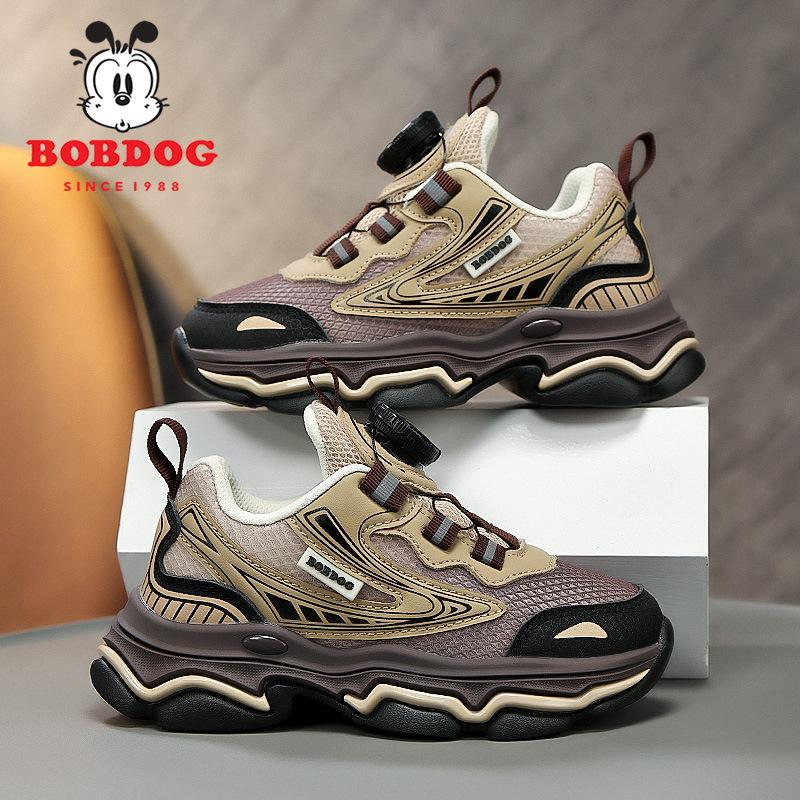 Brand children's sports shoes 2025 autumn and winter breathable sports shoes boys and girls brisk running shoes convenient button shoes