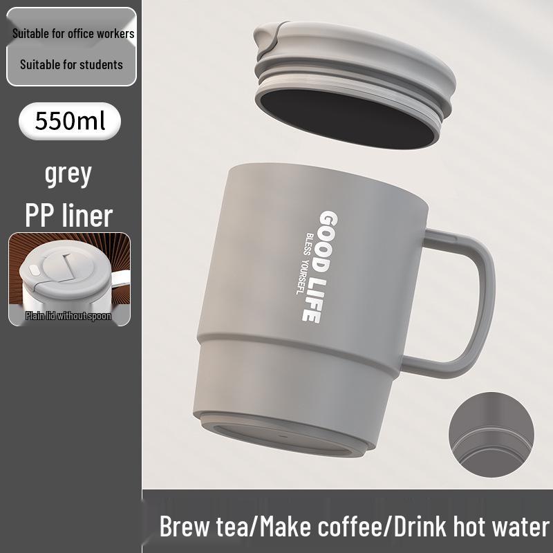 

Office Tea Infuser Mug: Double Layer Heat-Resistant Coffee Cup with Lid 350ML-550ML