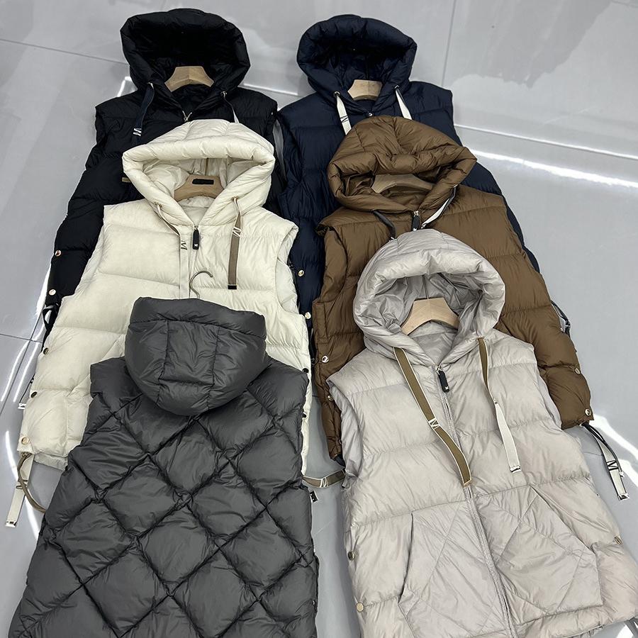 Women Down Vest Hood Casual Sleeveless Jacket Simple Fashionable Autumn Winter