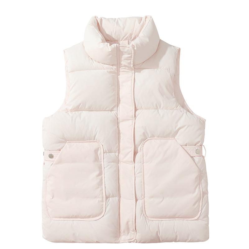 Down Cotton Vest for Women To Look Slim and Stylish New Fashion Autumn and Winter Stand Up Collar, Clip Waist, Versatile Sleeveless Camisole