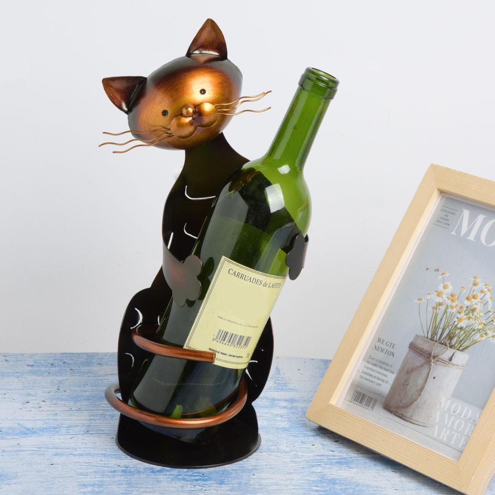 Innovativer Katzen-Umarmungsform Rotweinregalhalter Einzelne Flasche Weinständer Tischschmuck