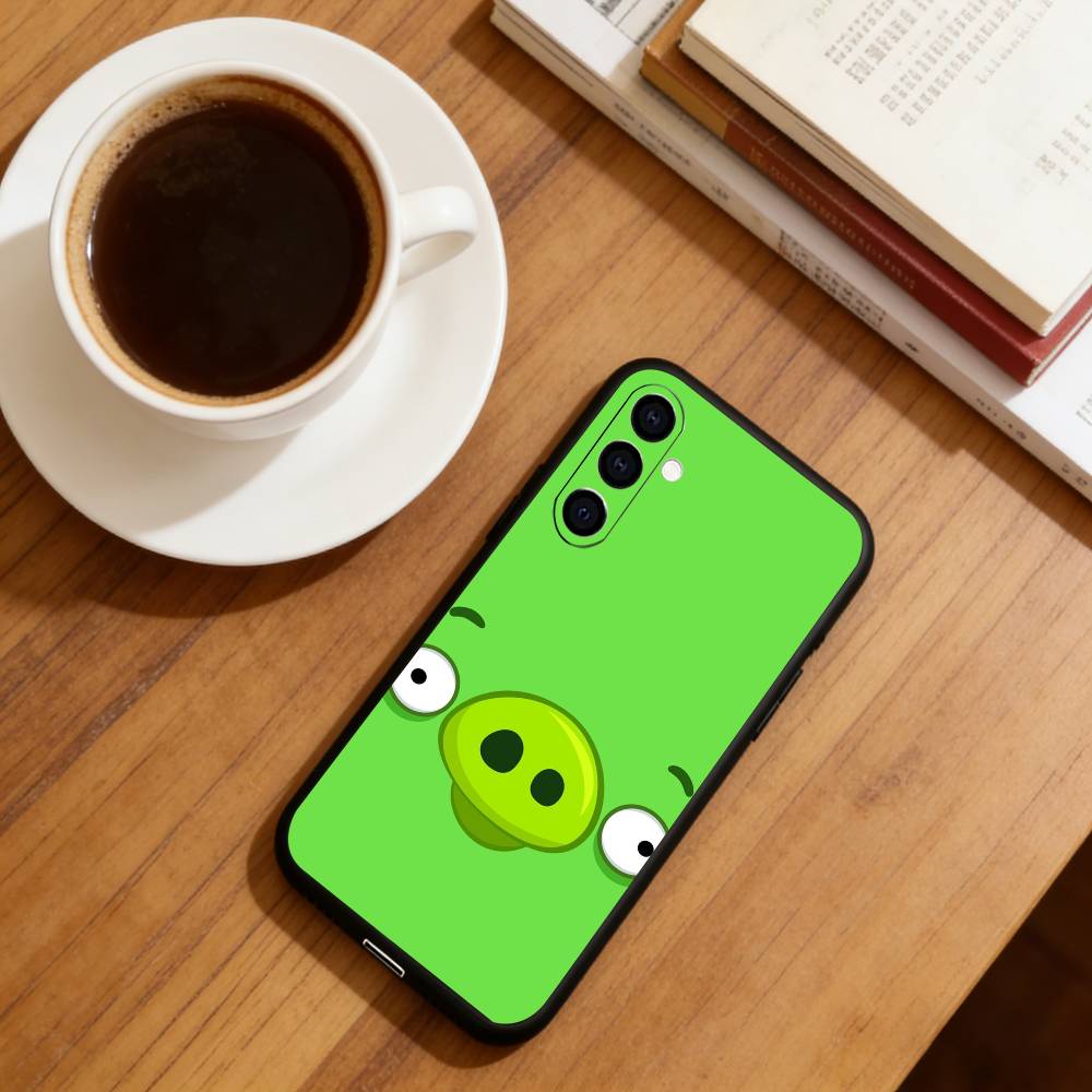 Funny Cartoon A-Angry B-Birds Phone Case For Samsung Galaxy A73,A72,A71,A70,A53,A52,A51,Soft Silicone Black Cover