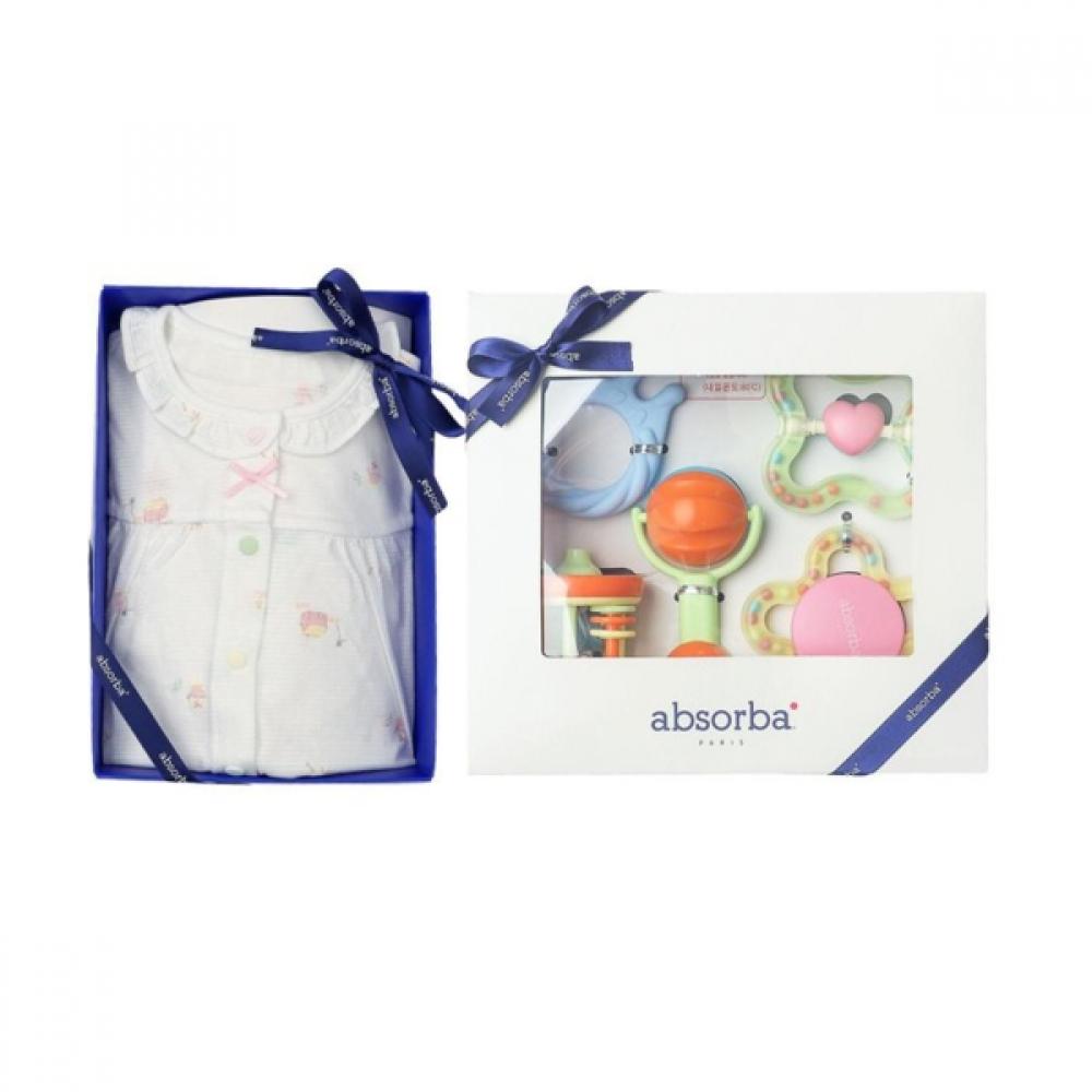 Absorba Подарочный набор для будущих мам Пижама + 5 Погремушек a1a10385Set white ivory/75(3-6M)
