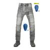 Mens Denim Motorcycle Riding Pants With Silicone Impact Protection Retro Workwear Style Multi-Pocket Biker Trousers