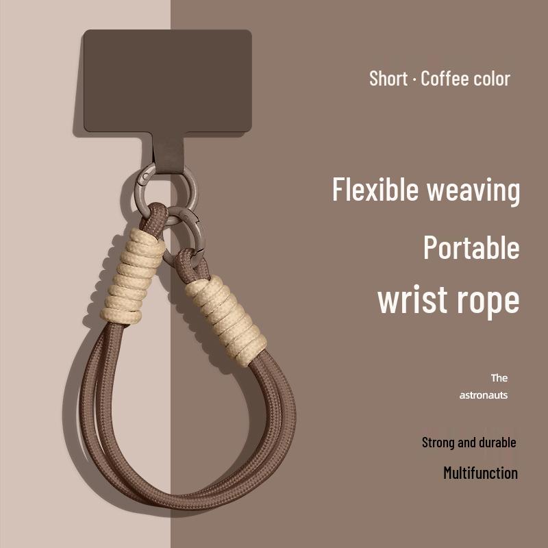 Popular Color-Block Phone Lanyard: Multi-Functional Anti-Loss Case, Earphone Cover, Toy Bag, Woven Wrist Strap