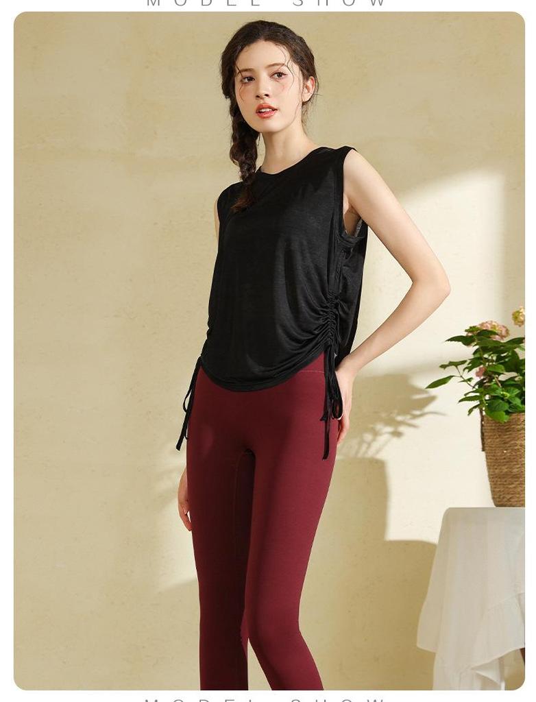 Quick-Dry Sleeveless Active Tank with Drawstring Sides