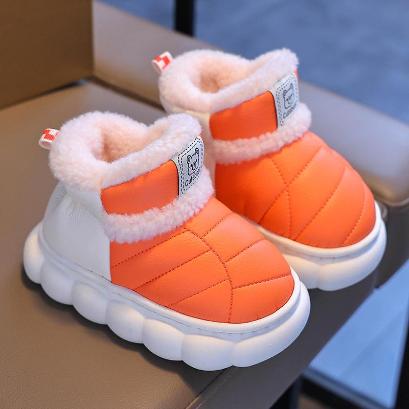 

Модные зимние детские тапочки с закрытым каблуком, пушистые тапочки для мальчиков и девочек, нескользящие теплые плоские домашние детские туфли с хлопковой подкладкой 35-36 оранжевый