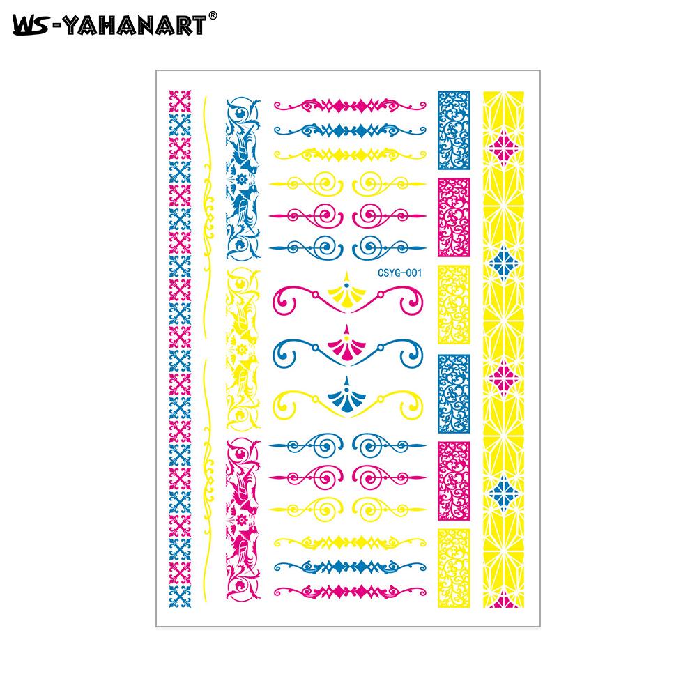Creative Fluorescent Waterproof Full Arm and Face Tattoo Sticker