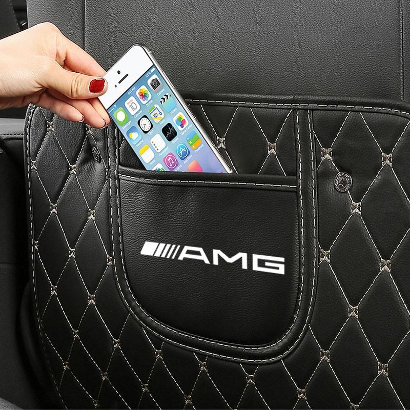 1Pcs Car Seat Backrest Anti Kick Protector Cover Pad Anti Dirt Mat Storage Bag For Mercedes Benz AMG W203 W204 W205 W209 W210 W2