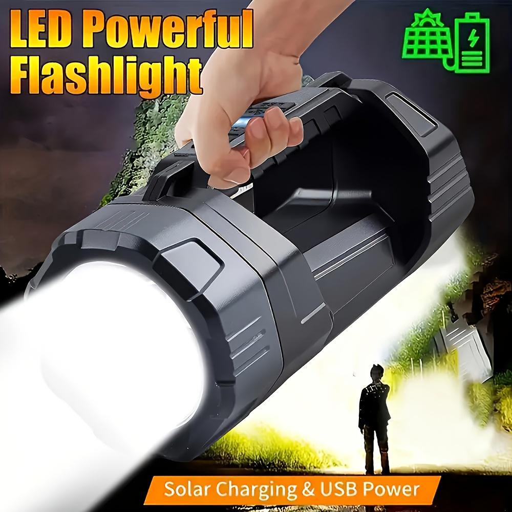 Rechargeable Spotlight Flashlight, Ultra Bright LED,USB Charging Portable Lantern with Side Lighting,Suitable for Emergency Situations,Hiking,camping