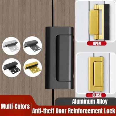 Neues Einwärts-Haussicherheits-Türverstärkungsschloss, 3 Zoll Anschlag, Diebstahlsichere Türschlösser aus Aluminiumlegierung, die unbefugtes Betreten verhindern