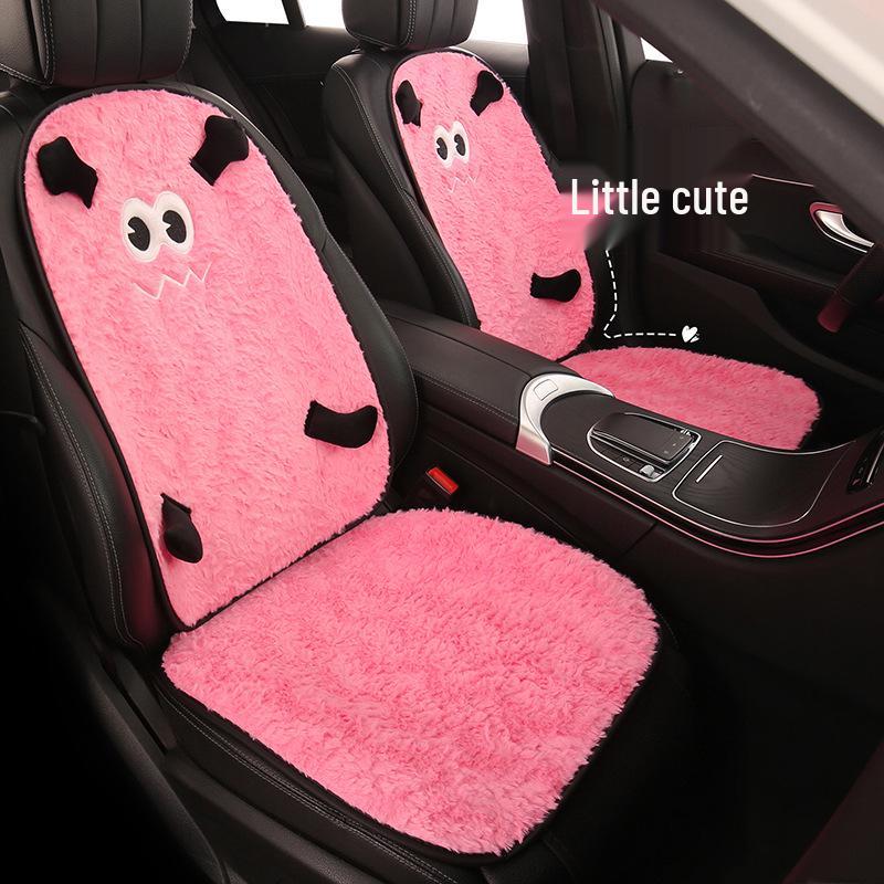 Coussin de siège d'hiver en peluche noire à grands yeux pour Changan CS35, CS55PLUS, CS75
