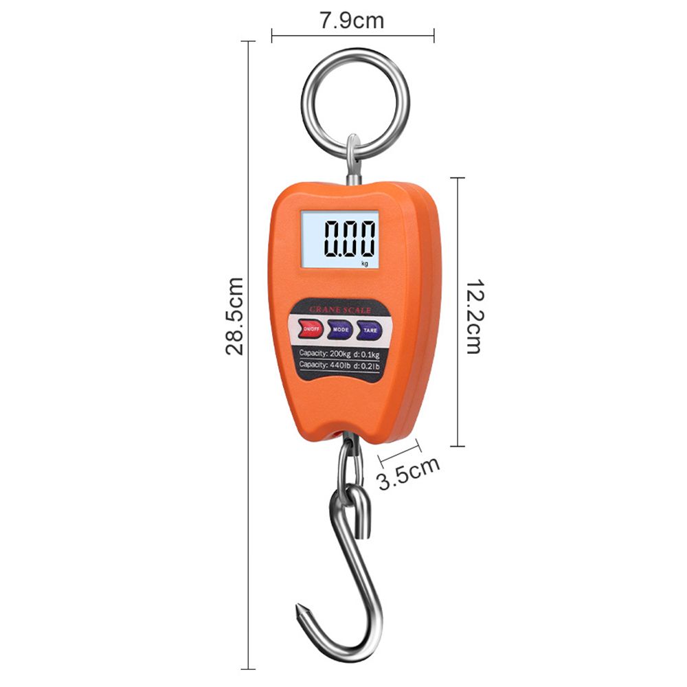 Hanging Stainless Steel Hook Scale Heavy Duty Crane Scale LCD Digital Scale 200kg Electronic Scale