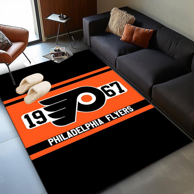Flyers Hockey Logo Art Area Rug Suitable for Indoor And Outdoor,Carpets for Kitchens, Homes, Offices, Living Rooms,Home Decor,Christmas Gift