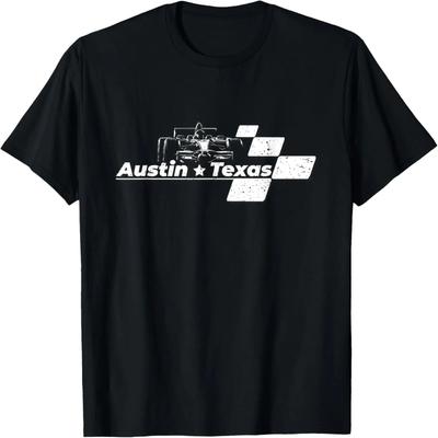 Vintage Checkered Racing Flag Austin Texas Race Car T-Shirt