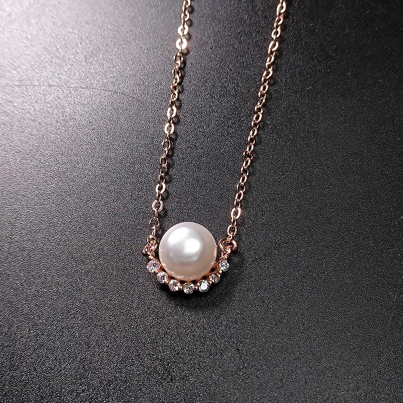 Smiling Angel Nanyang Fresh Style Pearl Necklace - Round Smile Face Christmas Gift Choker