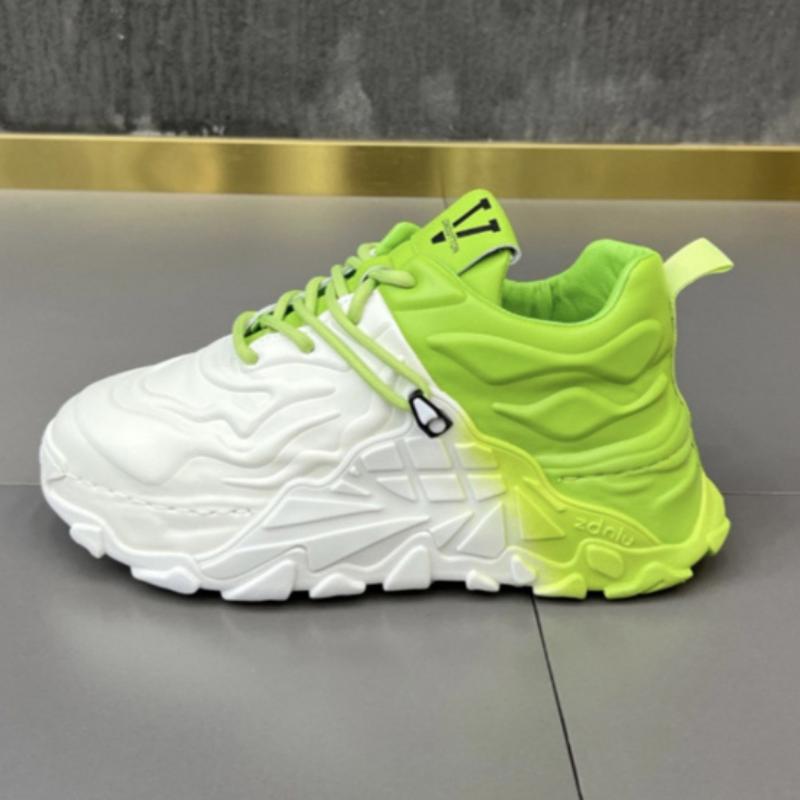 Men's Summer and Autumn Dad Shoes Thick-soled Leather Casual Shoes Gradient Student Shoes