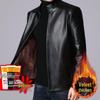2024 Men's Fleece-Lined & Thin Style Winter Leather Jacket for Middle-Aged and Elderly