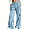 Women's Velvet Wide Leg Pants Casual Drapey Trousers for Fall Winter
