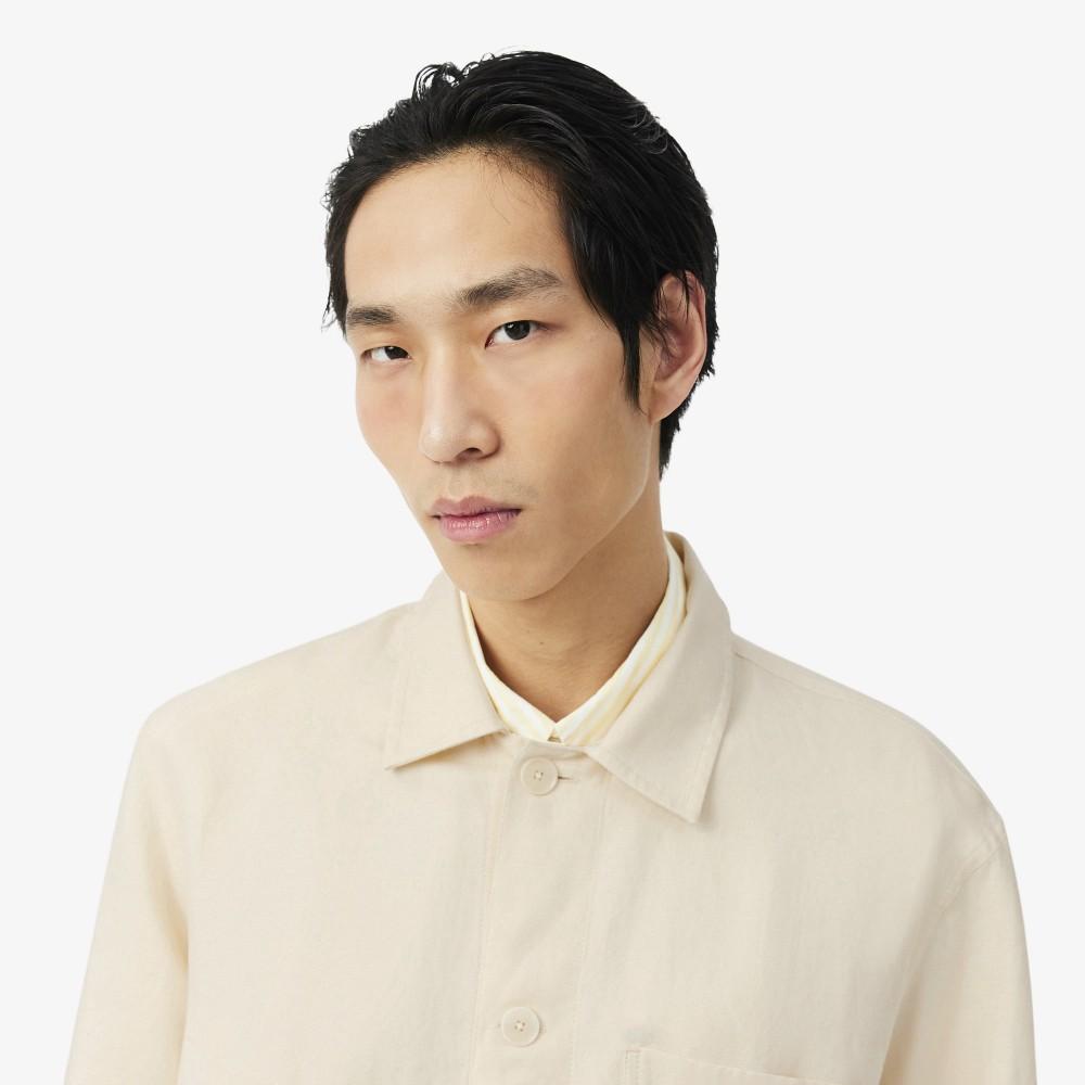Lacoste Men's Linen Blend Multi-Pocket Shacket CH5993-56G056