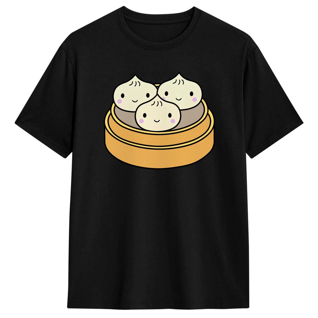 Chinese Xiao Dumpling Food T Shirt Summer Cotton T Shirts For Unisex Fashion Custom DIY Tee Shirt ShortSleeve Vintage Tops