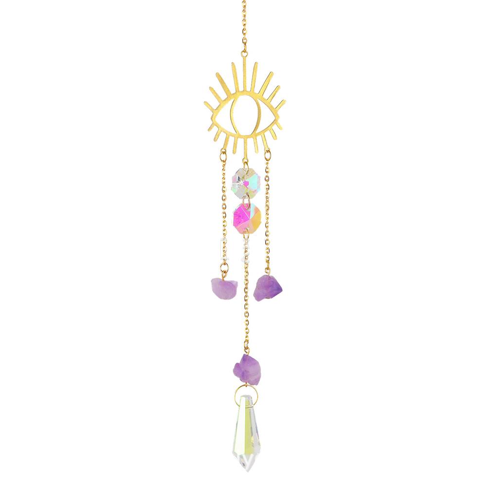 

Натуральный камень Чакра Ловец Солнца Подвесной Кристалл Призма Ловцы Солнца Геометрический Кулон Полый Лист Создатель Радуги Украшение Сада