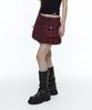 Rough Neck Tartan Check Tweed Skirt Red