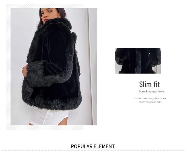 European and American Style Mid-Length Imitation Mink Fur Coat for Women