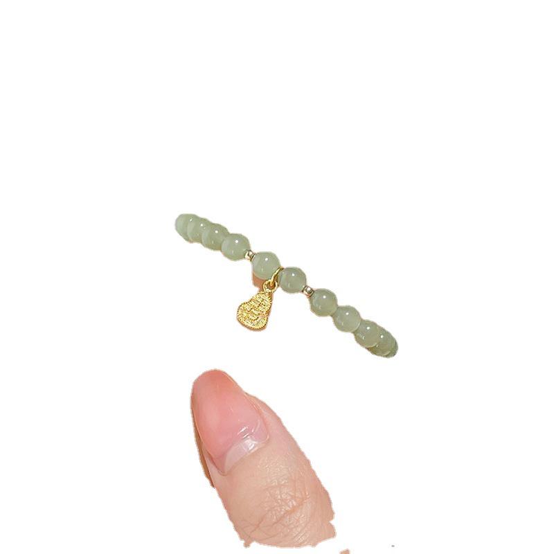 Clear Water Hetian Jade Bracelet: Women's Layered Jadeite Beaded Gift for Mom