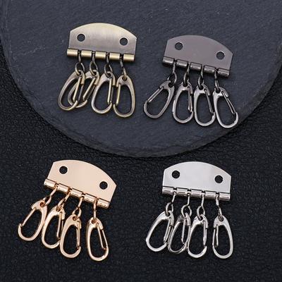 4 Stück 4 Farben Schlüsselanhänger DIY Nähen Reihe Niete Haken Metall Leder Handwerk Ledertasche Schnallen Schlüssel Patchwork Halter