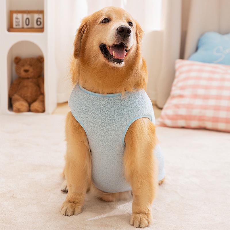 

Three-dimensional animal big dog clothes can be pulled in autumn and winter, golden hair edge herding medium and large dog vest fleece pet clothing 3XL (recommended weight 20-12.5 kg) бонді синього кольору