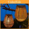 Woven Rattan Handheld Lantern For Garden And Home Decor With Ambient Lighting