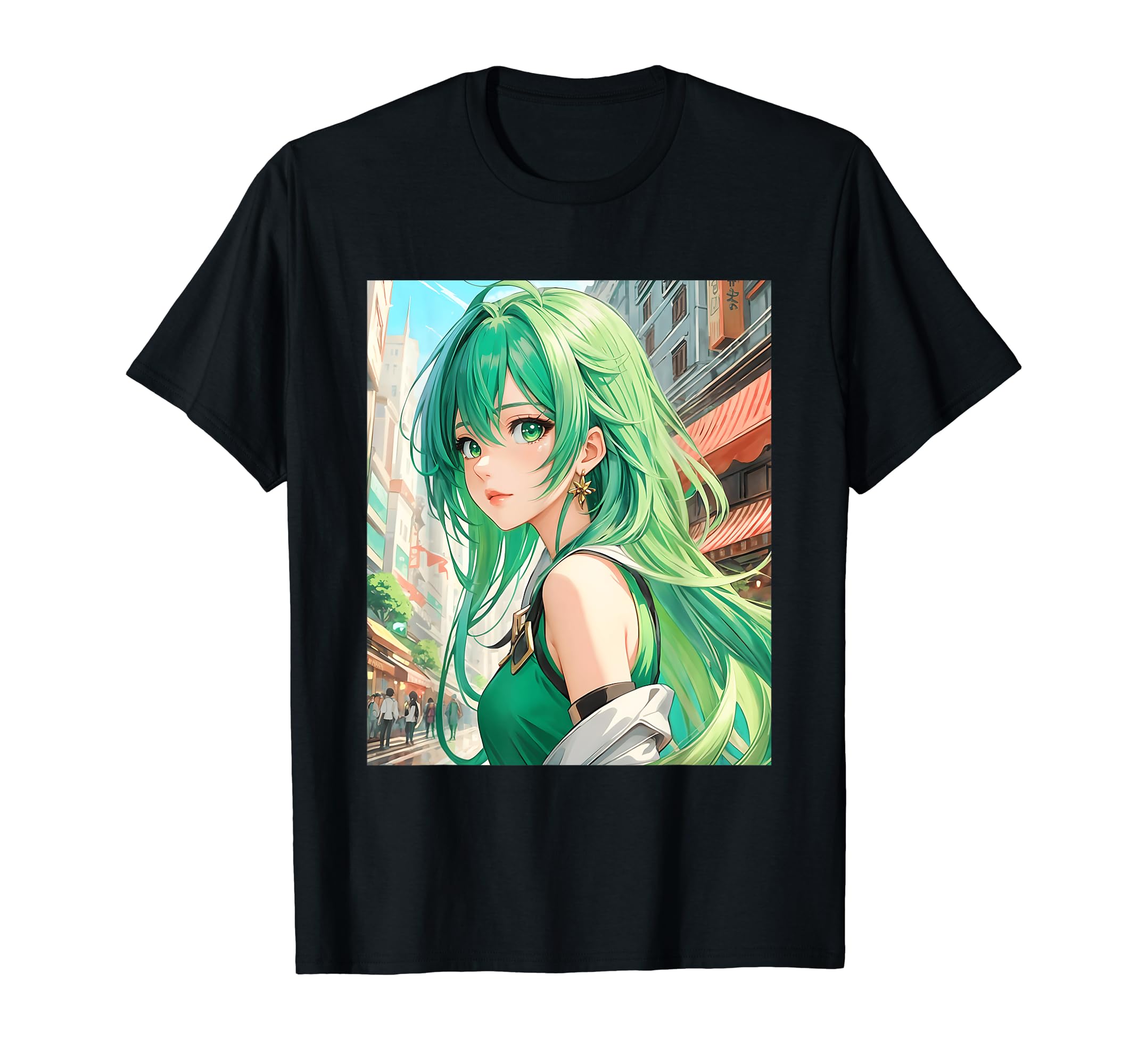 

Anime Waifu Print Girl, Manga, Aesthetic, Cute, Japanese, T-Shirt чорний