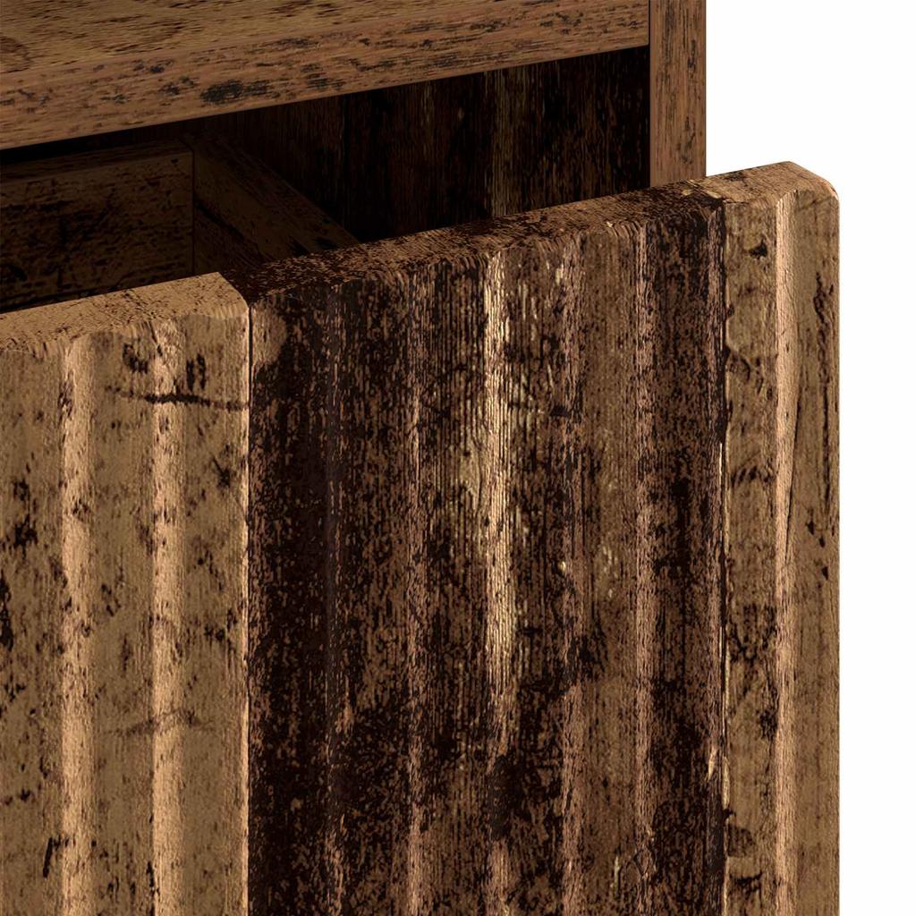 Nightstand with Drawers Rustic Wood Look 49 X 36 X 61 Cm Engineered Wood