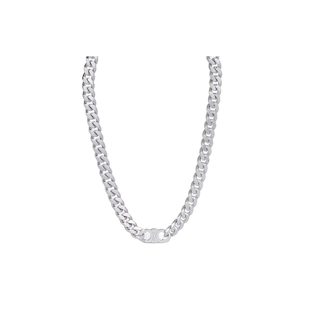 Celine Triomphe Fashion Versatile Minimalist Brass Necklace Men Necklace 460JF6BRA-36SI