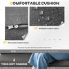 6 Seater Outdoor Rattan Sofa Set with Tempered Glass Coffee Table & Cushions, Deep Grey