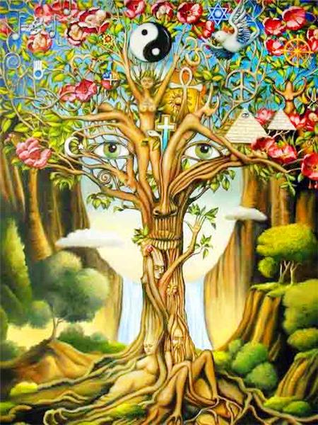 Diamond Painting Kit Tree Landscape Full Square/round Embroidery Mosaic Fantasy Landscape Home Decor