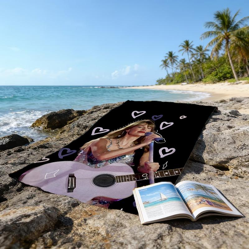 1pc Taylor Swift2 Beach Towel, Beach and Seaside Swimming Pool Equipment, Fashion Pattern, Rectangular, Travel Essentials