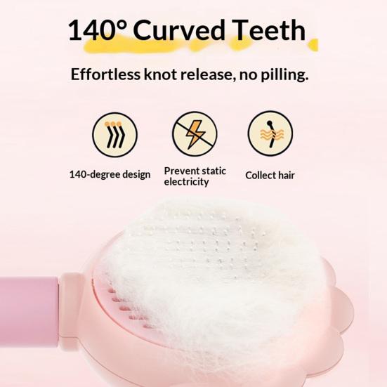 Pet Grooming Comb Loose Fur Removal Comb Dog Hair Detangling Brush Easy to Clean Deshedding Tool for Long or Short Hair Cats Dogs