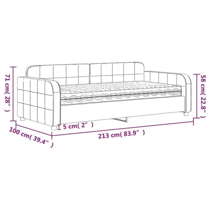VidaXL Daybed with Mattress Black 90x190 Cm Velvet 3196920