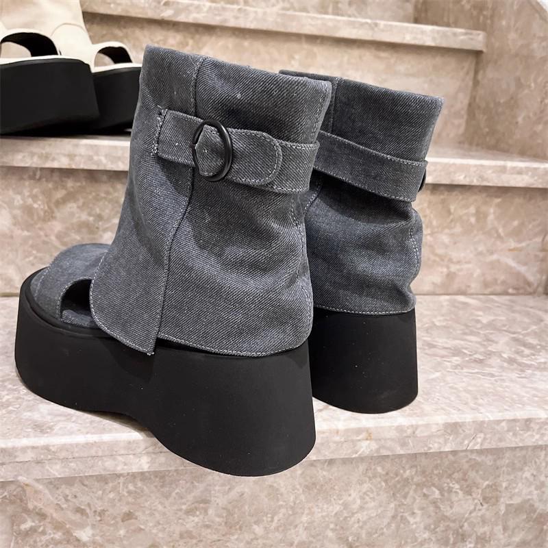 Mode Flats Plateau Damen Sandalen Bequeme Weiche Laufschuhe Lässige Mode Frau Zehenfreie Schuhe 2025 Sommer Cowboy Aushöhlen Femme Zapatos