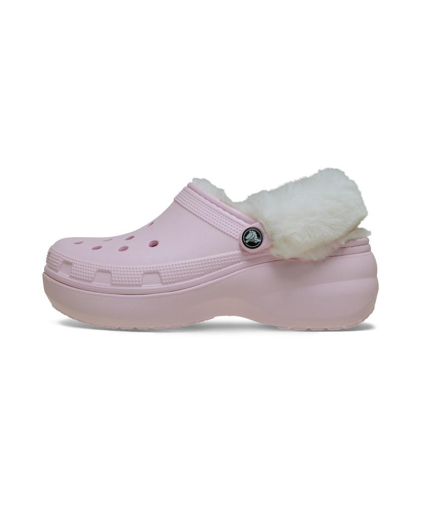 Crocs Classic Platform Fuzz Lined Clogs - Pink Milk / 212854-6Zw
