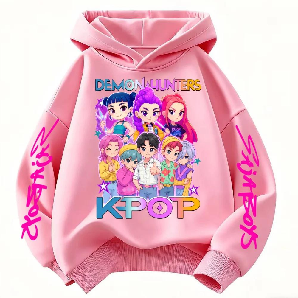 Mädchen Mode Lässiges Sweatshirt Film Neu Kinder K-Pop Dämonenjäger Kapuzenoberteile Kleinkind Mädchen Kleidung KPop DeCasual Mädchenkleidung