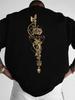 Unisex Balance Brain Heart Back Print Tshirt Golden Mystical Symbol Graphic Casual Short Sleeve Crew Neck Streetwear Tee