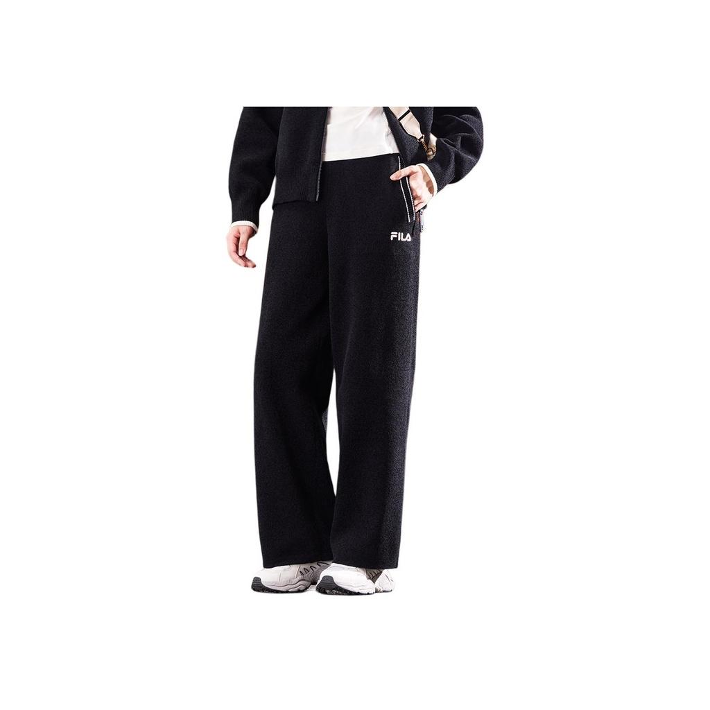 Fila Original Fashion Simple Retro Classic Versatile Casual Comfortable Knitted Sports Pants Women Bottoms F51W549604FBK