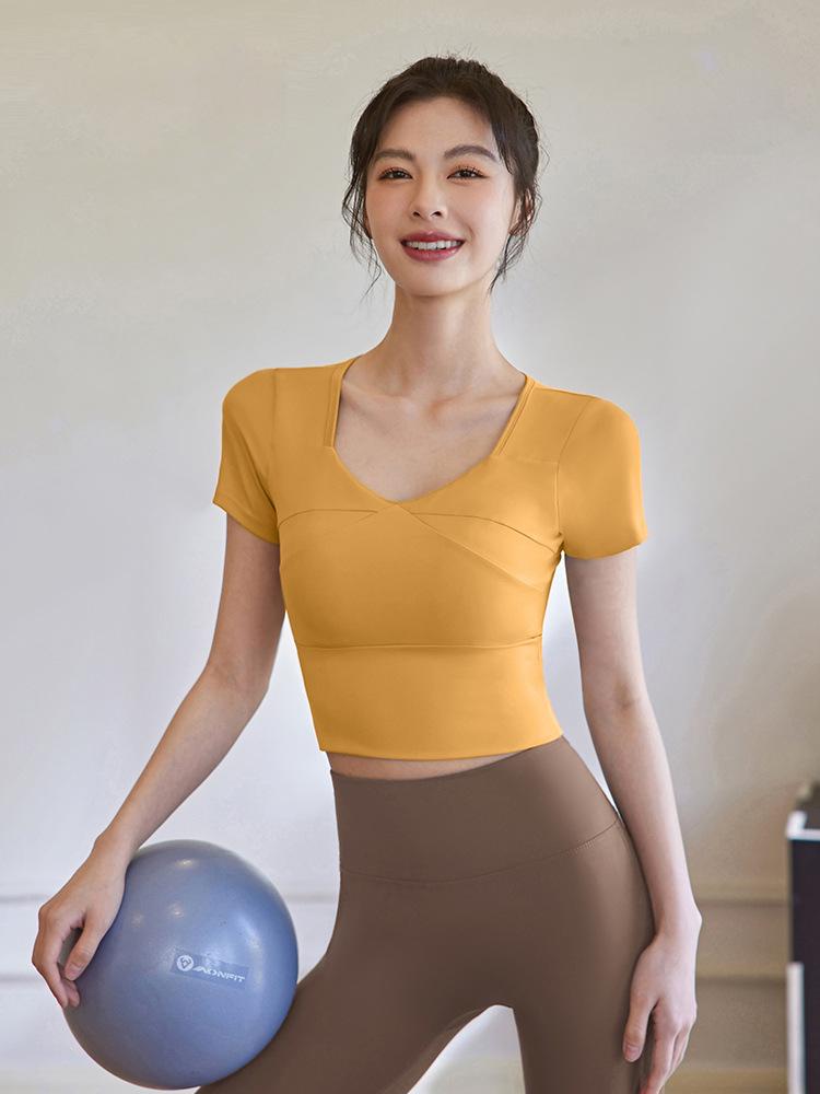 2025 Women's Summer Short Sleeve Yoga & Fitness Slimming Running T-shirt