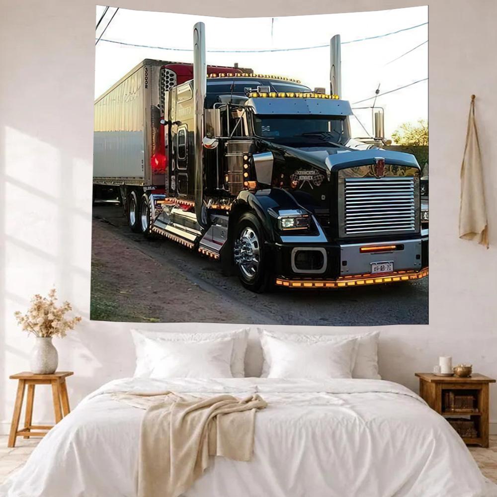 Kw Heavy Trucks Wall Decor Tapestry Art For Pet Memorial Birthdaywedding Party Backdrop Family Gift